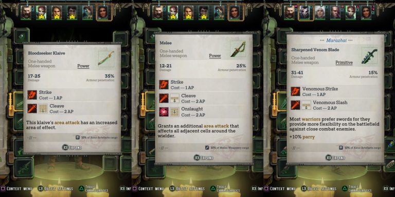 Melhor arma corpo a corpo de uma mão em Warhammer 40K: Rogue Trader