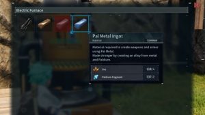 Como fabricar Lingote de Metal Pal em Palworld