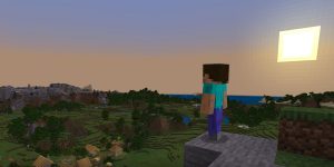 Um jogador de Minecraft construiu uma incrível árvore gigante com uma vila dentro.